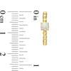 Thumbnail Image 2 of 4.0mm Opal Solitaire and Beaded Hoop Earrings in 10K Gold