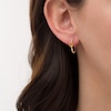 Thumbnail Image 1 of 4.0mm Citrine Solitaire and Beaded Hoop Earrings in 10K Gold