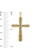 Thumbnail Image 2 of 1/2 CT. T.W. Champagne Diamond Layered Cross Necklace Charm in 10K Gold and Black Rhodium