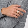 Men's 1 CT. T.W. Cushion Composite Diamond Tiered Four-Corner Border Multi-Row Ring in 10K Gold