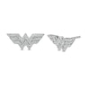 Thumbnail Image 1 of Wonder Woman™ Collection 1/5 CT. T.W. Diamond Symbol Stud Earrings in Sterling Silver