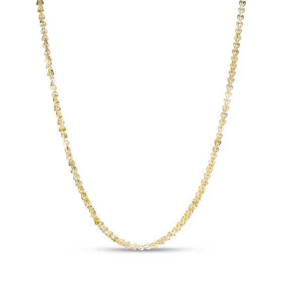 Fold-Over Heart Link Necklace in 10K Gold
