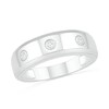 Thumbnail Image 0 of Men's 1/15 CT. T.W. Diamond Three Stone Station Wedding Band in 10K White Gold