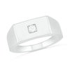 Thumbnail Image 1 of Men's 1/15 CT. Diamond Solitaire Square-Top Wedding Band in 10K White Gold