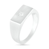 Thumbnail Image 3 of Men's 1/15 CT. Diamond Solitaire Square-Top Wedding Band in 10K White Gold