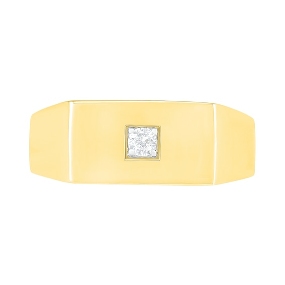 1/15 CT. Diamond Solitaire Square-Top Wedding Band in 10K Gold