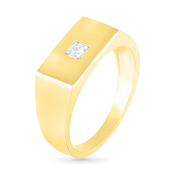 1/15 CT. Diamond Solitaire Square-Top Wedding Band in 10K Gold