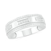 Thumbnail Image 1 of Men's 3/8 CT. T.W. Diamond Edge Wedding Band in 10K White Gold