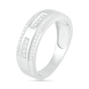 Thumbnail Image 3 of Men's 3/8 CT. T.W. Diamond Edge Wedding Band in 10K White Gold