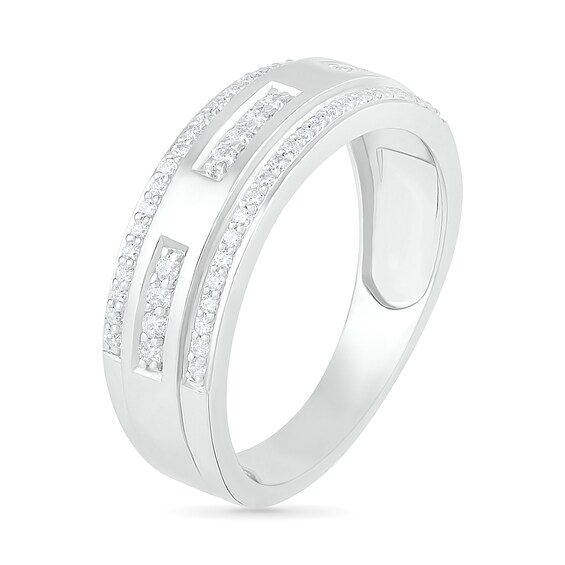 3/8 CT. T.w. Diamond Edge Wedding Band in 10K White Gold