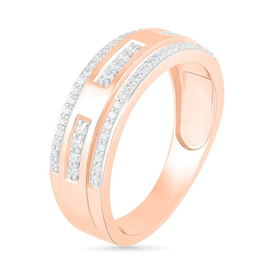 3/8 CT. T.w. Diamond Edge Wedding Band in 10K Rose Gold