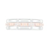 Thumbnail Image 2 of 1/8 CT. T.W. Diamond Textured Triple Row Wedding Band in 10K Two-Tone Gold