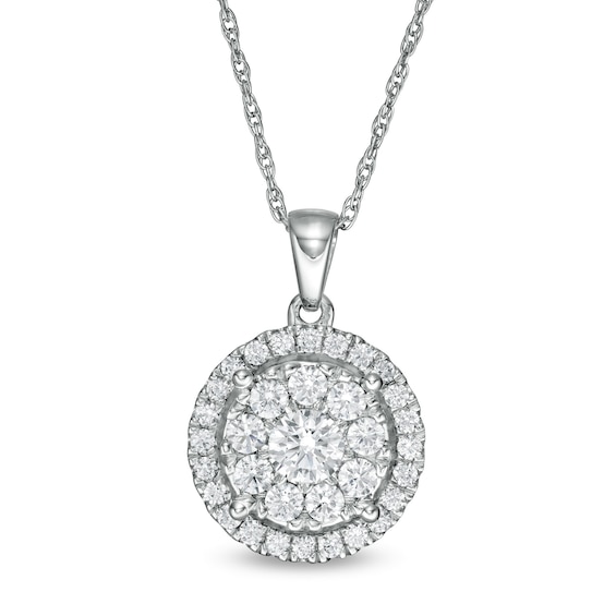 1 CT. T.w. Diamond Frame Pendant in 10K White Gold