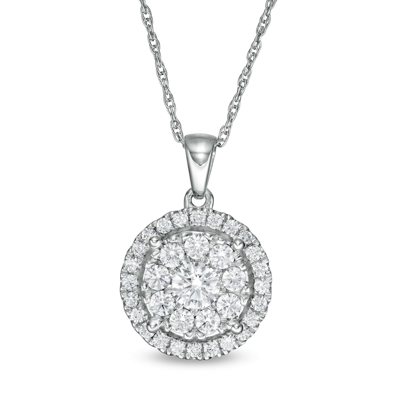 Main Image 1 of 1 CT. T.W. Diamond Frame Pendant in 10K White Gold