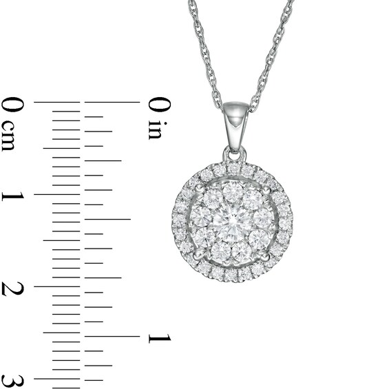 1 CT. T.w. Diamond Frame Pendant in 10K White Gold