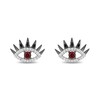 Thumbnail Image 1 of Enchanted Disney Villains Cruella De Vil Garnet and 1/6 CT. T.W. Diamond Eye Stud Earrings in Sterling Silver