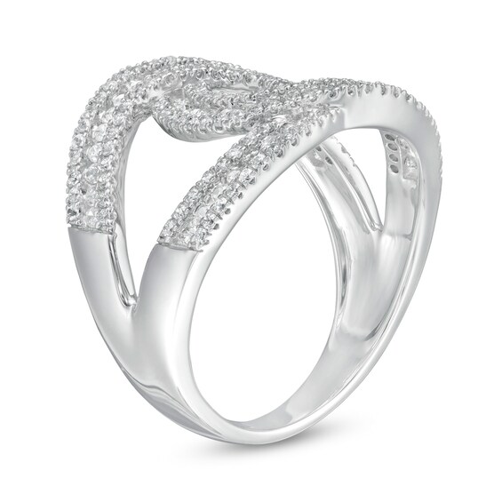 1 CT. T.w. Diamond Loop Ring in 10K White Gold