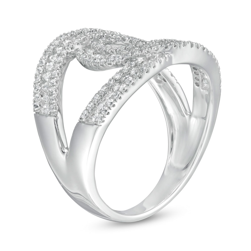Main Image 3 of 1 CT. T.W. Diamond Loop Ring in 10K White Gold