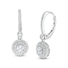 Thumbnail Image 1 of 3/4 CT. T.W. Diamond Double Frame Drop Earrings in 10K White Gold