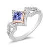 Thumbnail Image 1 of Enchanted Disney Ultimate Princess Celebration Tanzanite and 1/5 CT. T.W. Diamond Ring in Sterling Silver