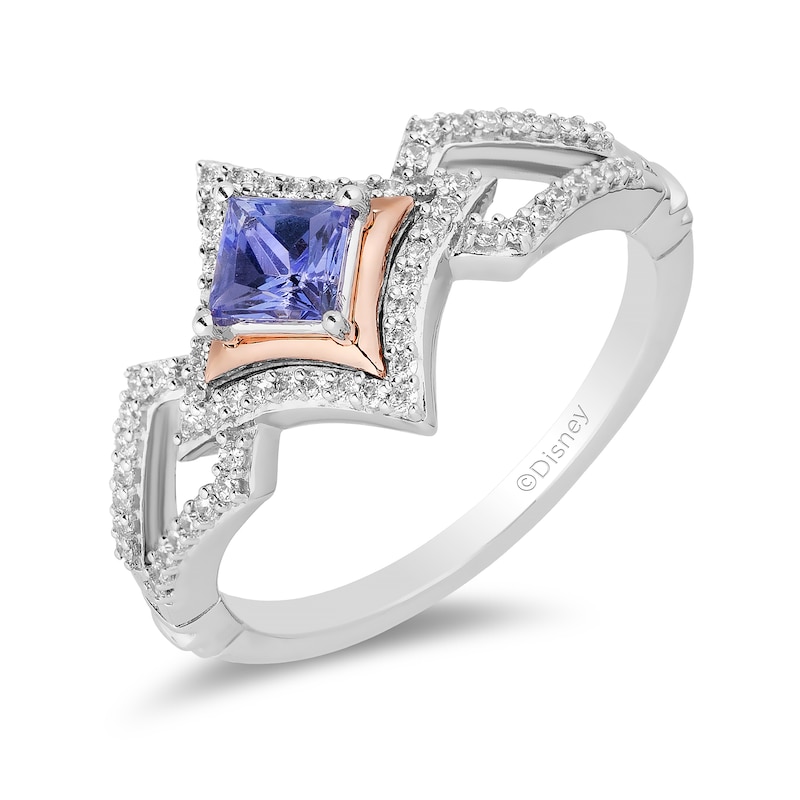 Main Image 1 of Enchanted Disney Ultimate Princess Celebration Tanzanite and 1/5 CT. T.W. Diamond Ring in Sterling Silver