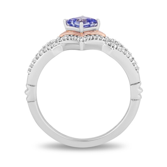 Enchanted Disney Ultimate Princess Celebration Tanzanite and 1/5 CT. T.w. Diamond Ring in Sterling Silver