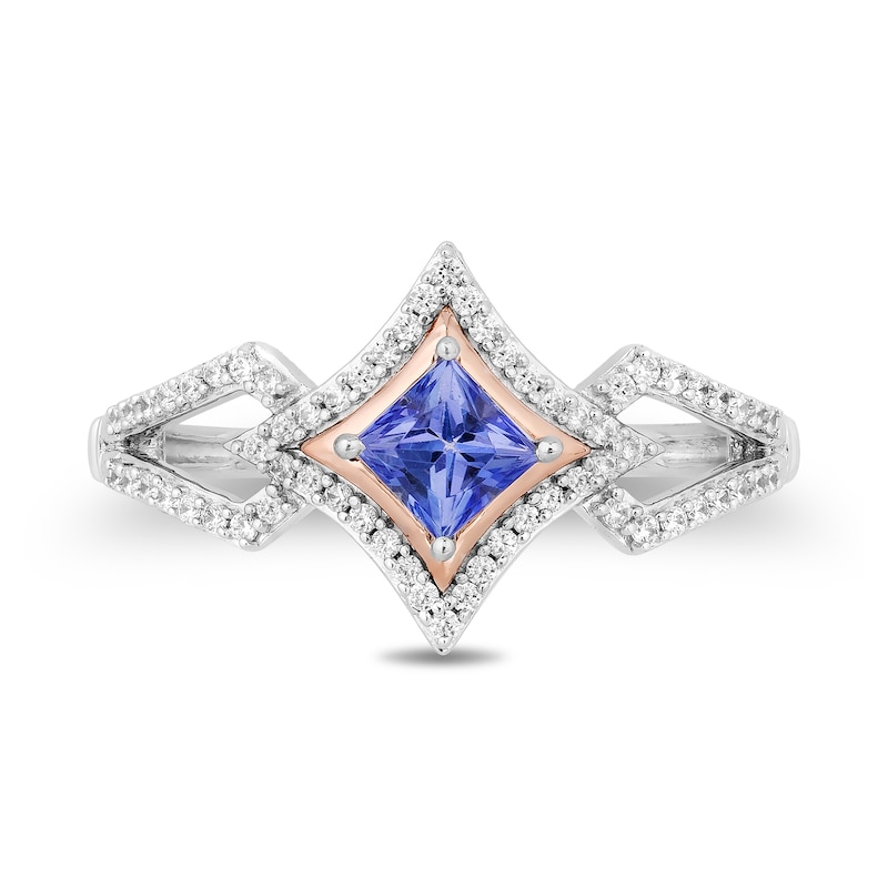 Main Image 4 of Enchanted Disney Ultimate Princess Celebration Tanzanite and 1/5 CT. T.W. Diamond Ring in Sterling Silver