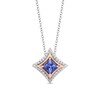 Thumbnail Image 1 of Enchanted Disney Ultimate Princess Celebration Tanzanite and 1/10 CT. T.W. Diamond Frame Necklace in Sterling Silver