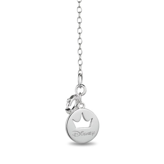 Enchanted Disney Ultimate Princess Celebration Tanzanite and 1/10 CT. T.w. Diamond Frame Necklace in Sterling Silver