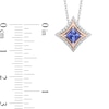 Thumbnail Image 3 of Enchanted Disney Ultimate Princess Celebration Tanzanite and 1/10 CT. T.W. Diamond Frame Necklace in Sterling Silver