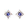 Thumbnail Image 1 of Enchanted Disney Ultimate Princess Celebration Tanzanite and 1/10 CT. T.W. Diamond Stud Earrings in Sterling Silver