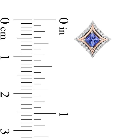 Enchanted Disney Ultimate Princess Celebration Tanzanite and 1/10 CT. T.w. Diamond Stud Earrings in Sterling Silver