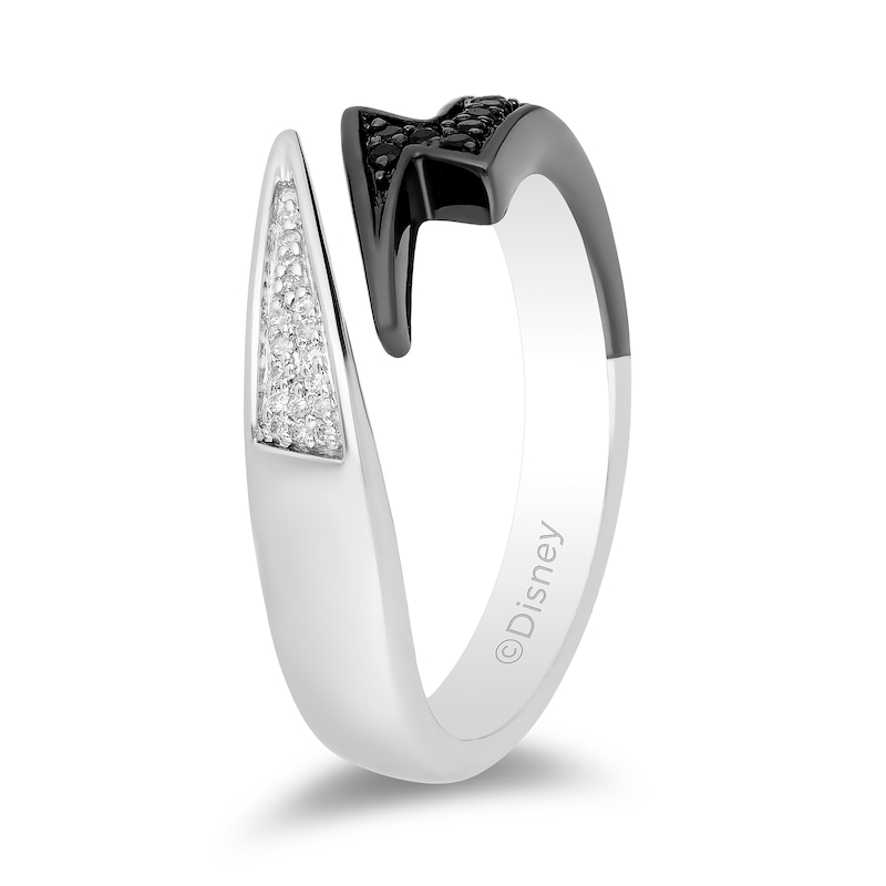 Main Image 2 of Enchanted Disney Villains Cruella De Vil 1/10 CT. T.W. Enhanced Black and White Diamond Open Ring in Sterling Silver