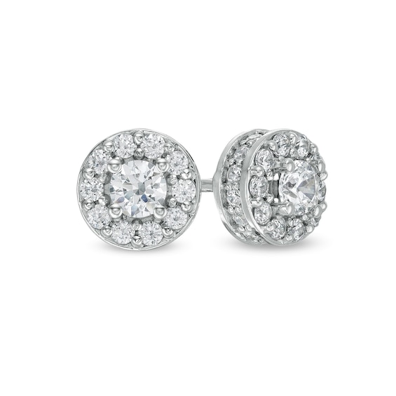 1 CT. T.w. Diamond Frame Stud Earrings in 10K White Gold (I/I3)