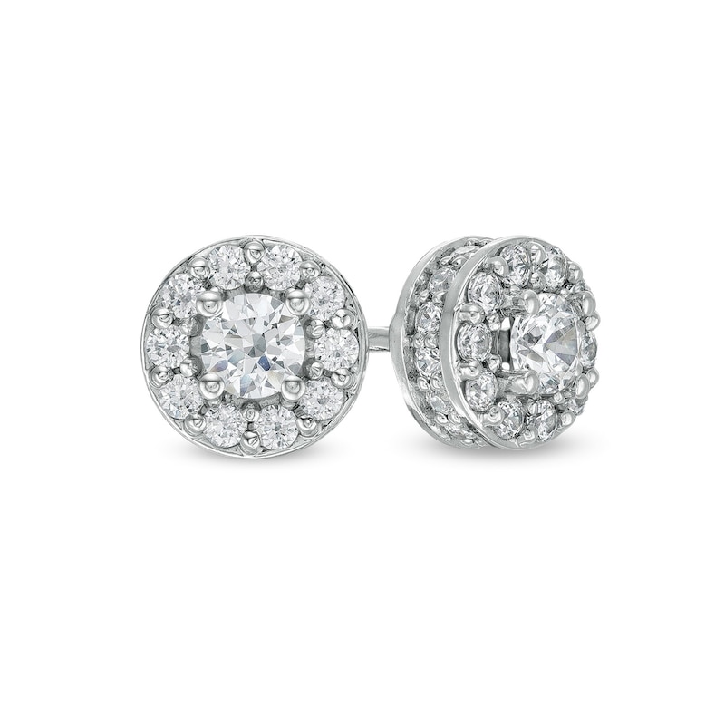 Main Image 1 of 1 CT. T.W. Diamond Frame Stud Earrings in 10K White Gold (I/I3)