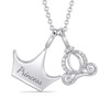Thumbnail Image 0 of Enchanted Disney Cinderella Diamond Accent Carriage and Crown Charm Pendant in Sterling Silver (1 Line)