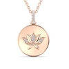 Thumbnail Image 0 of Enchanted Disney Tiana 1/20 CT. T.W. Diamond Water Lily Disc Pendant in 10K Gold (1 Line)