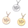 Thumbnail Image 2 of Enchanted Disney Tiana 1/20 CT. T.W. Diamond Water Lily Disc Pendant in 10K Gold (1 Line)