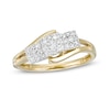 Thumbnail Image 1 of Cherished Promise Collection™ 1/4 CT. T.W. Composite Diamond Triple Cushion-Shaped Promise Ring in 10K Gold