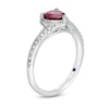 Thumbnail Image 3 of Cherished Promise Collection™ Enhanced Heart-Shaped Rhodolite Garnet and 1/20 CT. T.W. Diamond Promise Ring in 10K White Gold