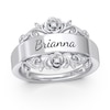 Thumbnail Image 0 of Enchanted Disney Belle Diamond Accent Roses Ring in Sterling Silver (1 Line)