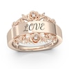 Thumbnail Image 0 of Enchanted Disney Belle Diamond Accent Roses Ring in 10K Gold (1 Line)