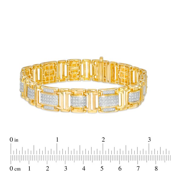 1-1/2 CT. T.w. Diamond Multi-Row Link Bracelet in 10K Gold - 8.5"