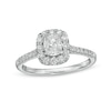 Thumbnail Image 1 of 3/4 CT. T.W. Composite Cushion-Shaped Diamond Frame Engagement Ring in 10K White Gold