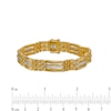 Thumbnail Image 4 of Men's 1 CT. T.W. Diamond Triple Row Bar and Brick Pattern Alternating Link Bracelet in 10K Gold - 8.25&quot;