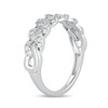 Thumbnail Image 2 of 3/8 CT. T.W. Diamond Cuban Curb Chain Link Stackable Anniversary Band in 10K White Gold