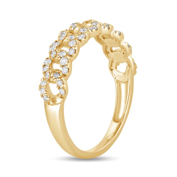 1/3 CT. T.w. Diamond Cuban Chain Link Anniversary Band in 10K Gold