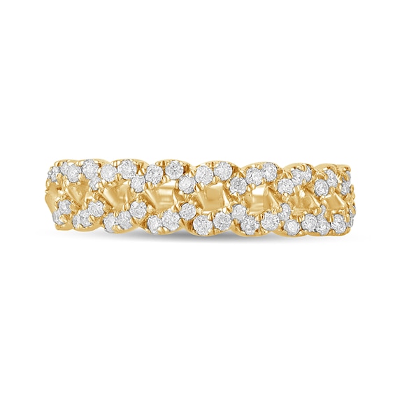 1/3 CT. T.w. Diamond Cuban Chain Link Anniversary Band in 10K Gold