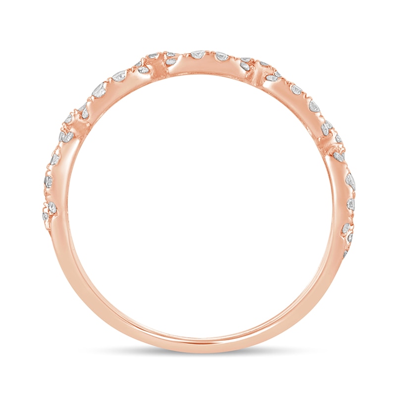 Main Image 4 of 1/3 CT. T.W. Diamond Cuban Chain Link Anniversary Band in 10K Rose Gold