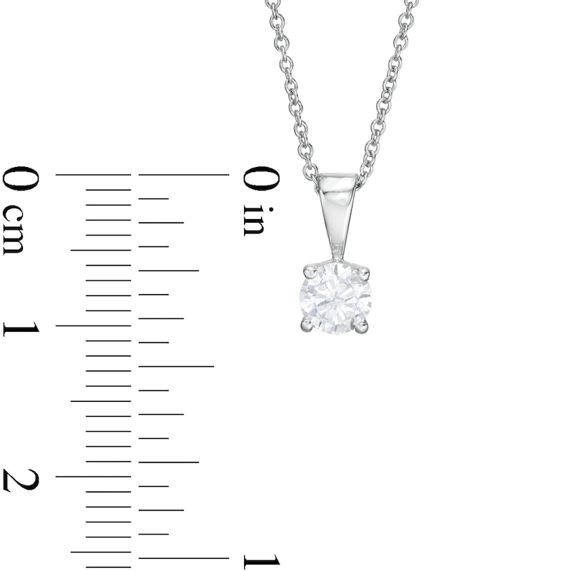 1/2 CT. Diamond Solitaire Pendant in 10K White Gold (I/I3) - 18"